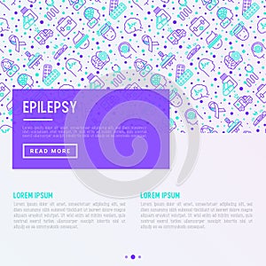 Epilepsy concept with thin line icons photo