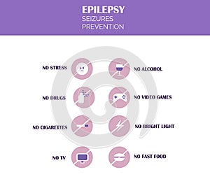 Epilepsy seizures prevention. Conceptual vector illustration. Human diseases