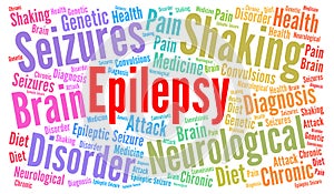 Epilepsy word cloud illustration