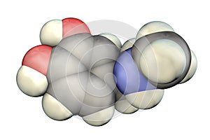 Epinephrine molecule, a hormone produced by adrenal gland