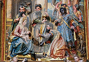 Epiphany or Adoration of the Magi in Burgos Cathedral, Spain