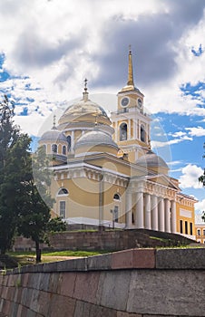 Epiphany Cathedral in Nilov Monastery on the lake Seliger, Tver region.