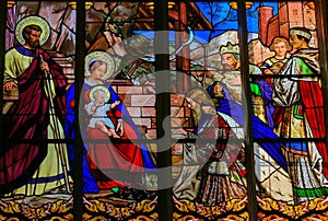 Epiphany Stained Glass in Tours Cathedral photo