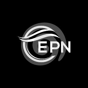 EPN letter logo design on black background. EPN creative circle letter logo concept. EPN letter design