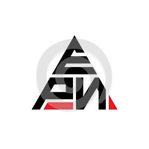 EPN triangle letter logo design with triangle shape. EPN triangle logo design monogram. EPN triangle vector logo template with red