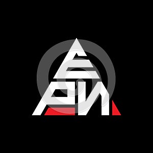 EPN triangle letter logo design with triangle shape. EPN triangle logo design monogram. EPN triangle vector logo template with red