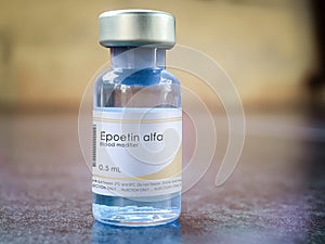 Epoetin alfa medical bottle photo