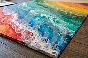 Epoxy resin abstract art close up photo