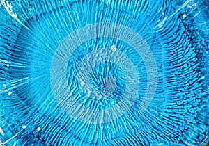 Epoxy Resin Petri Dish Art Macro Shot. Blue Abstract