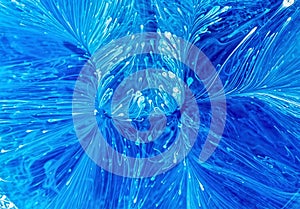 Epoxy Resin Petri Dish Art macro shot, Blue abstract
