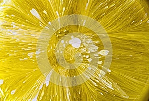 Epoxy Resin Petri Dish Art macro shot, Yellow abstract