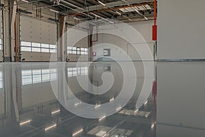 Epoxy and waxed flooring with colorful signage photo