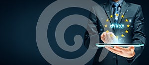 EPrivacy on tablet concept