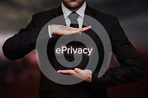EPrivacy regulation with businessman