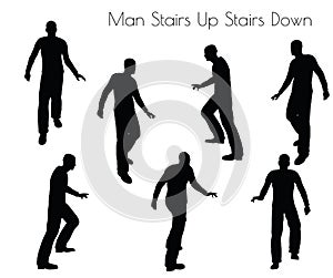 EPS 10 illustration of man in Stairs Up Stairs Down pose on white background