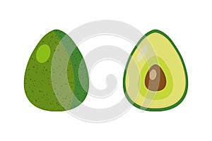 EPS 10 vector. An avocado made in simple flat style isolated on white background. Good for projects.