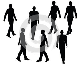 EPS 10 vector illustration of businessman walking on white background