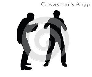 EPS 10 vector illustration of man in Conversation Angry pose on white background