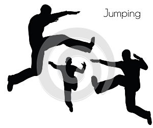 EPS 10 vector illustration of man in Jumping Action pose on white background