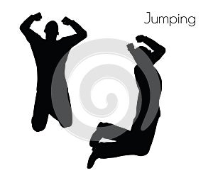 EPS 10 vector illustration of man in Jumping Action pose on white background