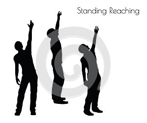 EPS 10 vector illustration of a man in Standing Reaching pose on white background