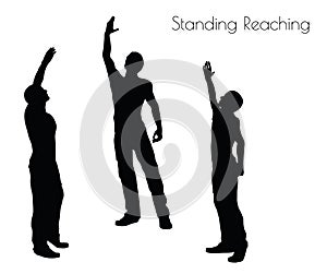 EPS 10 vector illustration of a man in Standing Reaching pose on white background