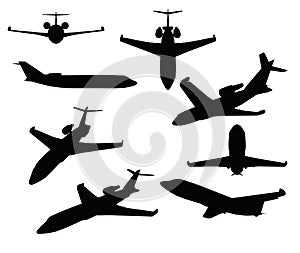 EPS 10 vector illustration of Private Jet on white background