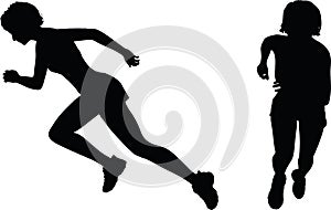 EPS 10 vector illustration of runner silhouette