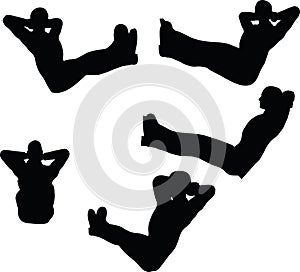 EPS 10 Vector illustration in silhouette of businessman office chair feet up stretch