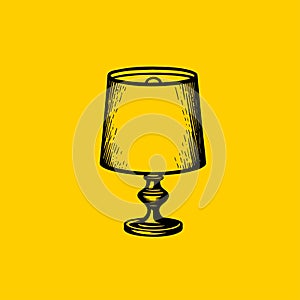 Simple Lamp Shade Icon in Minimal Style for Branding, Furniture Design, and Contemporary Lighting Logo Ideas