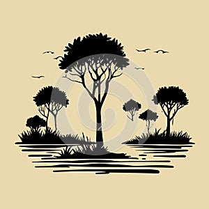 Eco-Friendly Minimalist Tree Symbol for Sustainable Business Logo