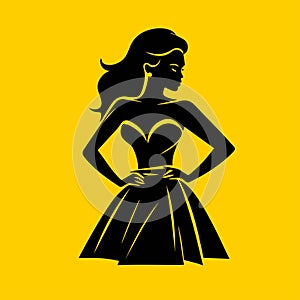 Minimalist Women's Designer Dress Vector Icon for Apparel Identity