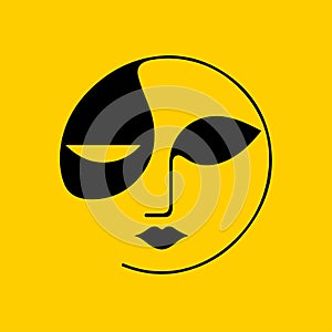 Abstract boho face design vector for modern identity design