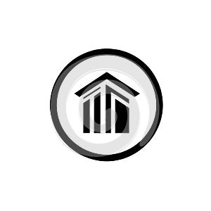 Minimalist Bank Vector Logo Icon Line Art Design