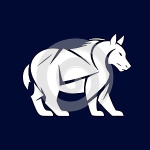 Minimalist Bear Logo Vector Icon for Corporate Identity and Labels