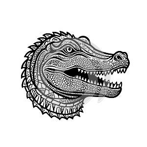 Fierce Crocodile Head Graphic Sports Logo Design