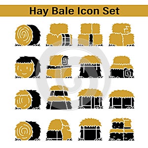 Minimal Hay Bale Icons For Farm Website Vector