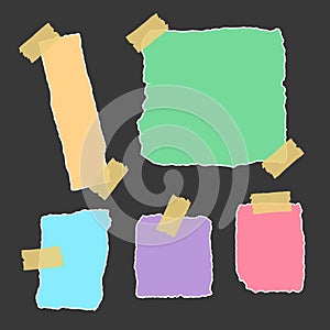 vector ripped torn paper sheets collection