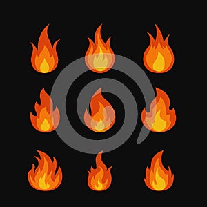 Set of Flames Collection for Creative Fire Themed Designs