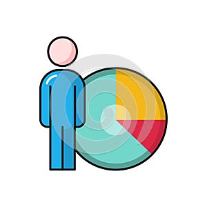 Chart vector flat color icon