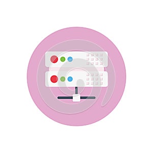 Database vector flat color icon