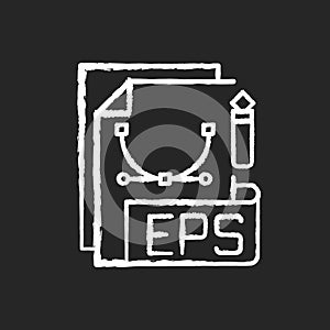 EPS file chalk white icon on black background