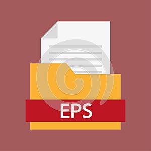 Eps file folder icon. Eps file. Vector illustration.