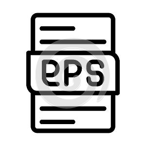 Eps file type icons. document format type design graphic icon, with Outline design style. vector illustration