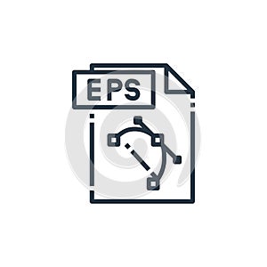 eps file vector icon isolated on white background. Outline, thin line eps file icon for website design and mobile, app development