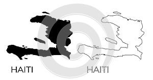 Haiti map silhouette