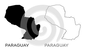 Paraguay map silhouette
