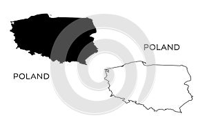 Poland map silhouette