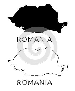 Romania map silhouette