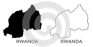 Rwanda map silhouette